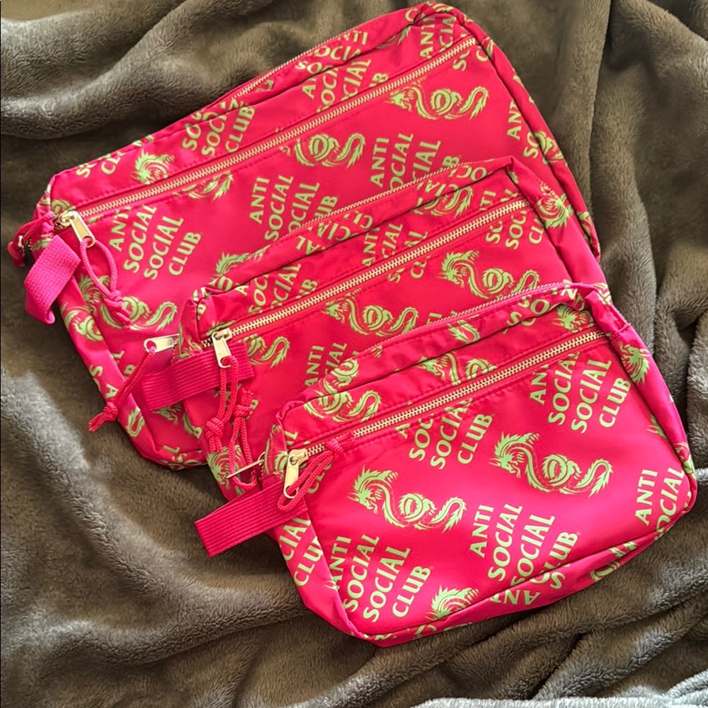 Anti Social Social Club Pink Dragon Print Bag